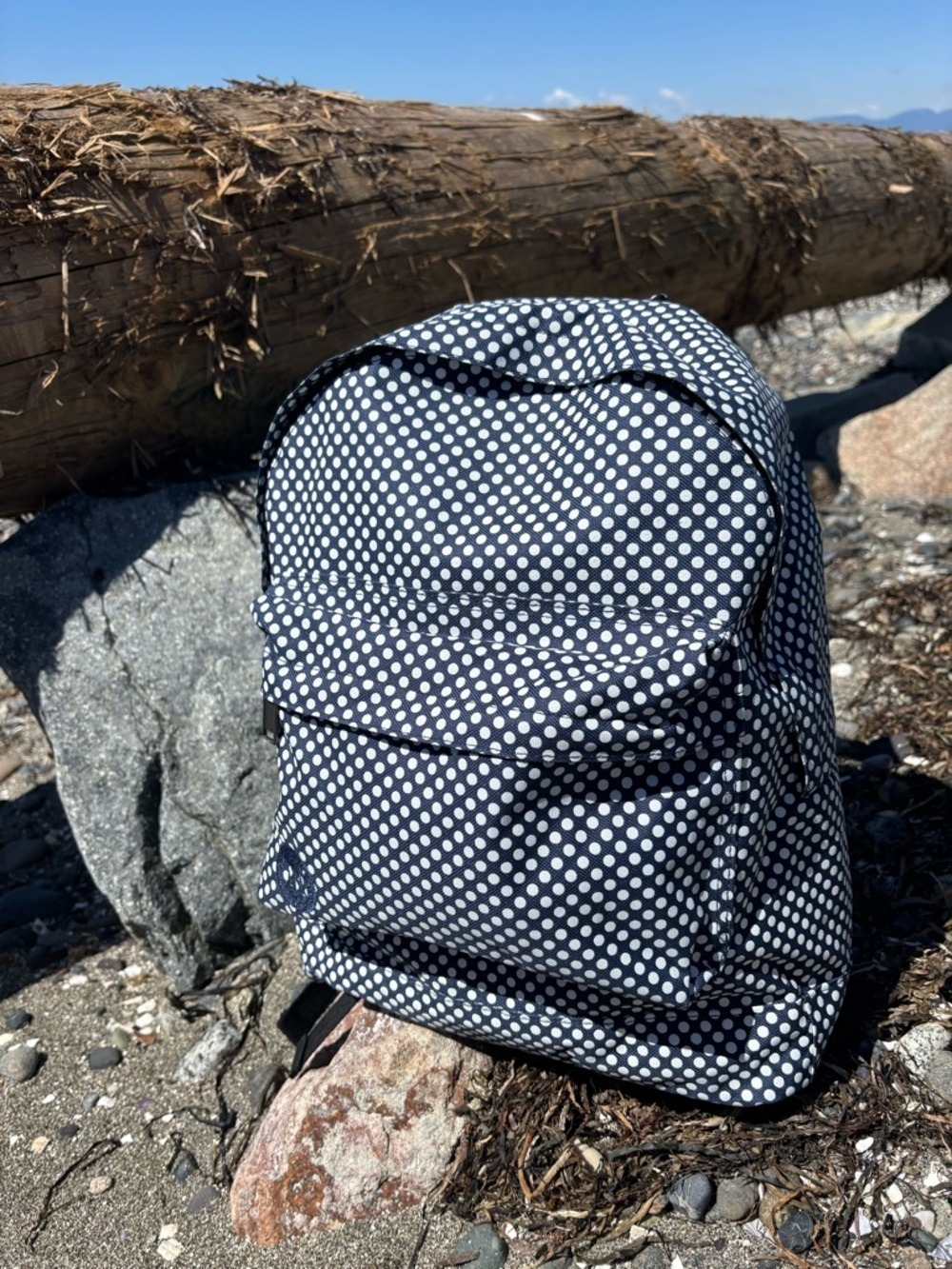 Mi-Pac Polka Dot Navy Backpack • Laptop Bag • Water-Resistant Travel • School - Picture 6 of 16